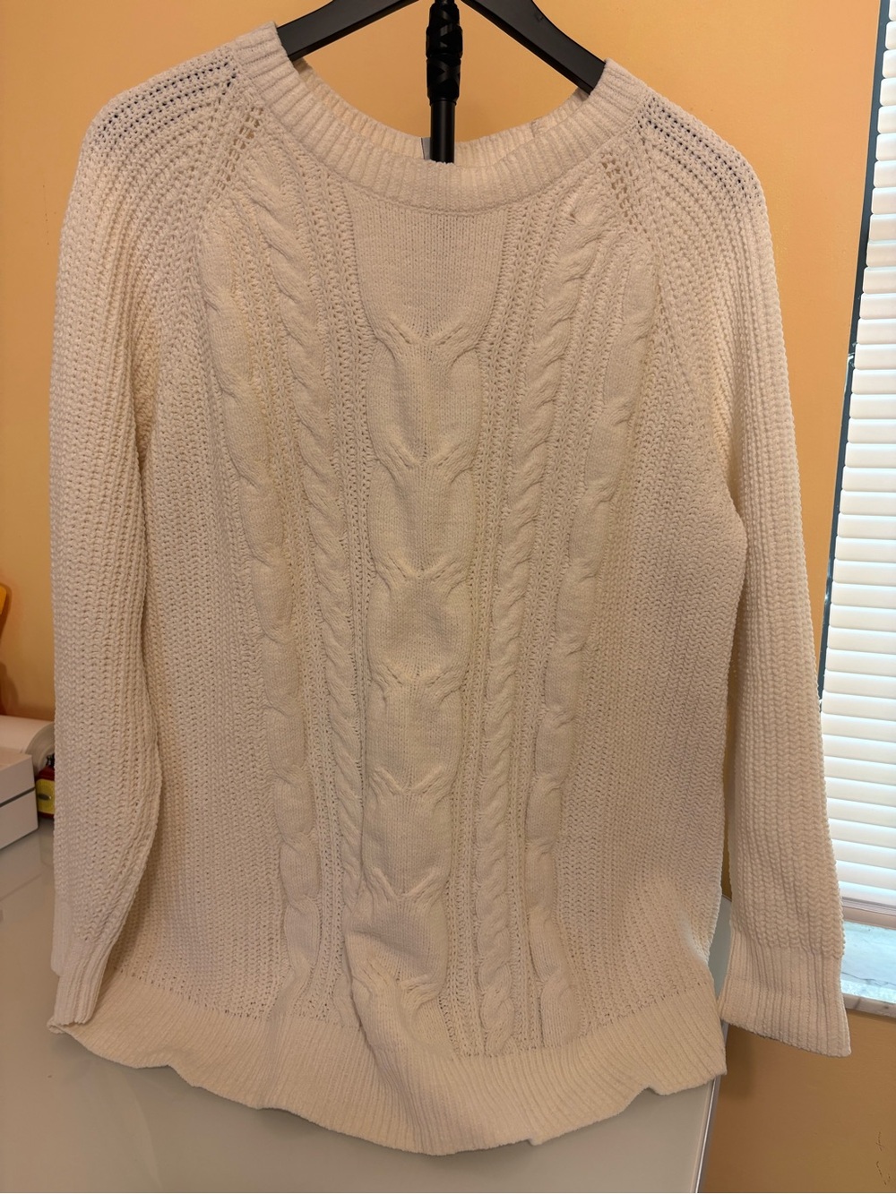 J. Jill Cream Cable Crewneck Sweater